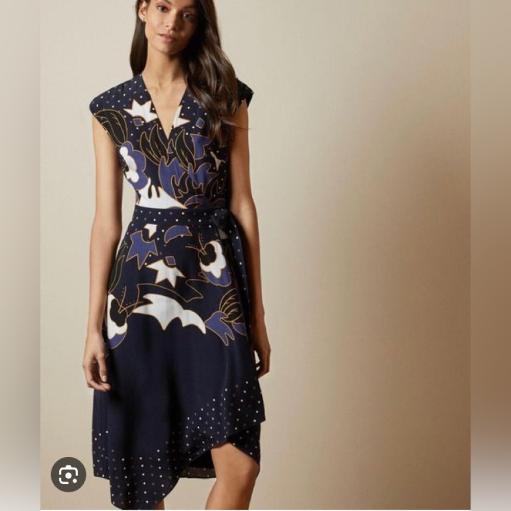Ted Baker Masquerade Saretti wrap dress size 1 (US 2-4)